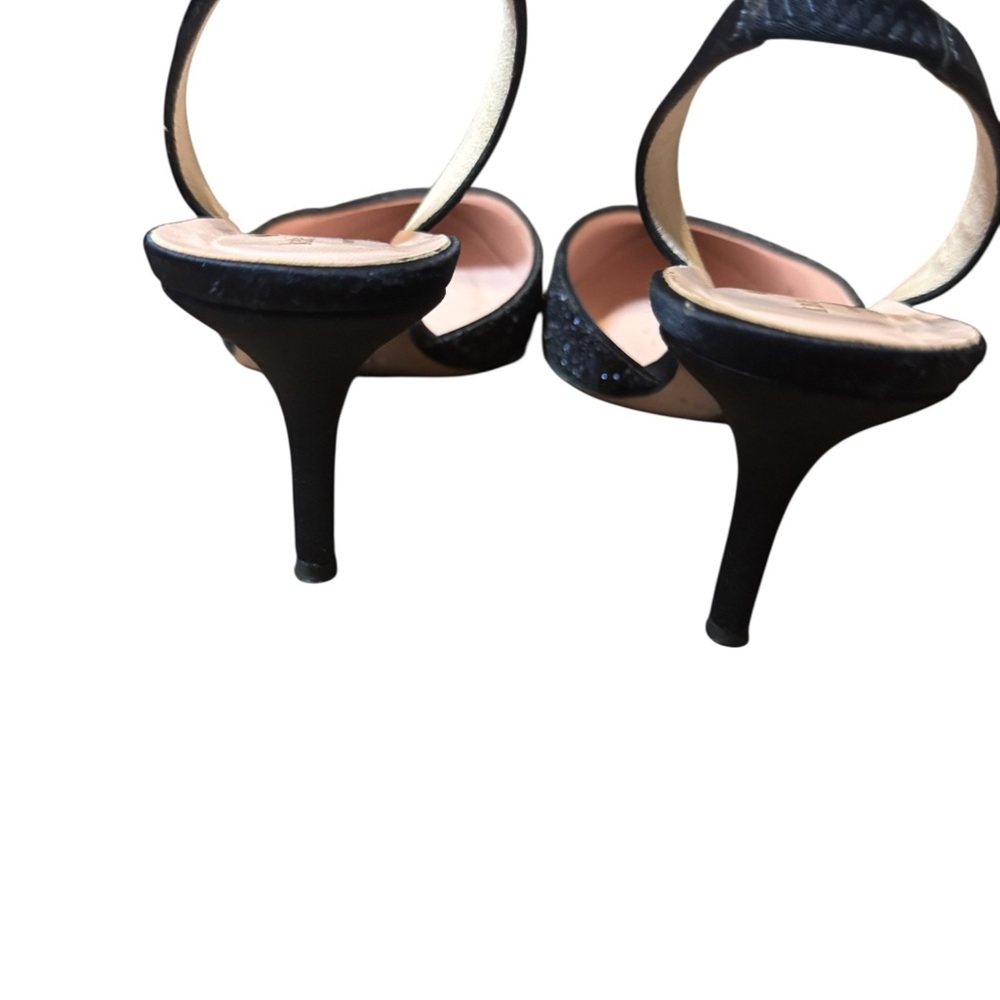 kate spade Navy Glitter Pointed Slingback Heels Women’s Size 9B - Picture 2 of 6
